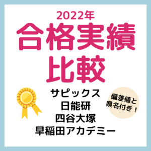 2022年合格実績比較【偏差値/県名付き】四谷大塚・日能研・サピックス・早稲アカ