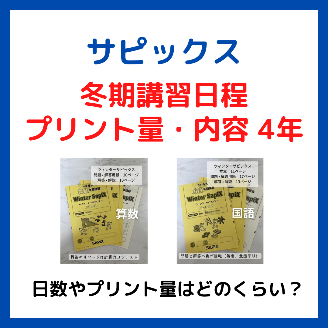 サピックス SAPIX 冬期講習 2022年度版 小学4年 フル サピックス(SAPIX 